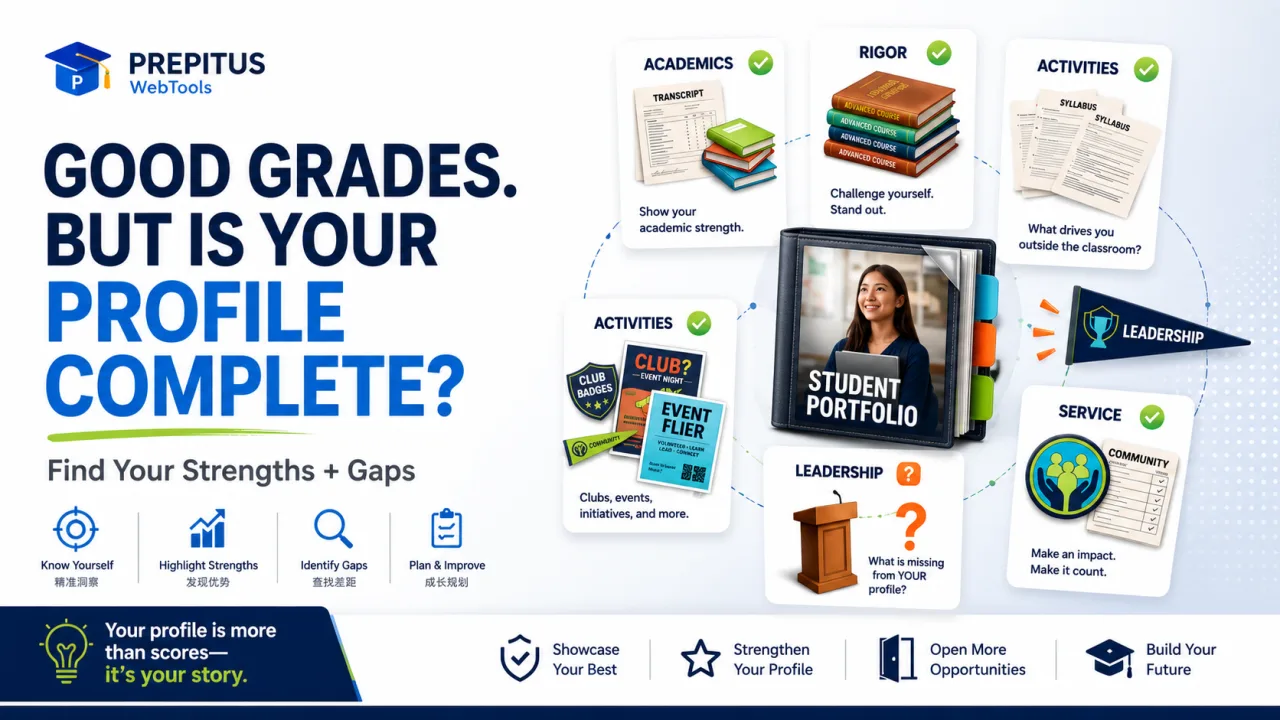 Academic and extracurricular strength profile evaluator tool